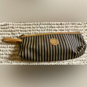 Fendi Black and Tan Striped Pouch